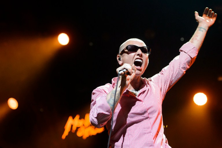 Irish singer Sinead O'Connor performs on the Stravinski Hall stage at the 49th Montreux Jazz Festival, in Montreux, Switzerland on July 4, 2015. The estate of Sinead O’Connor has asked Donald Trump not to play her music at campaign rallies, saying the late singer considered the former president a “biblical devil.” (Jean-Christophe Bott/Keystone via AP, File)