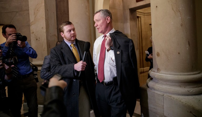 In a Thursday interview, Rep. Steve Stivers, R-Ohio, (pictured center) said he expects GOP candidate Rick Saccone to win a special election in Pennsylvania. (AP Photo/J. Scott Applewhite)