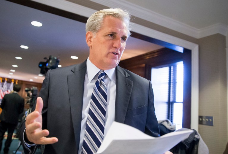 House Majority Leader Kevin McCarthy said that House lawmakers had no knowledge that the Pentagon planned to demand that thousands of military personnel repay bonuses they were given illegally. (AP Photo/J. Scott Applewhite, File)
