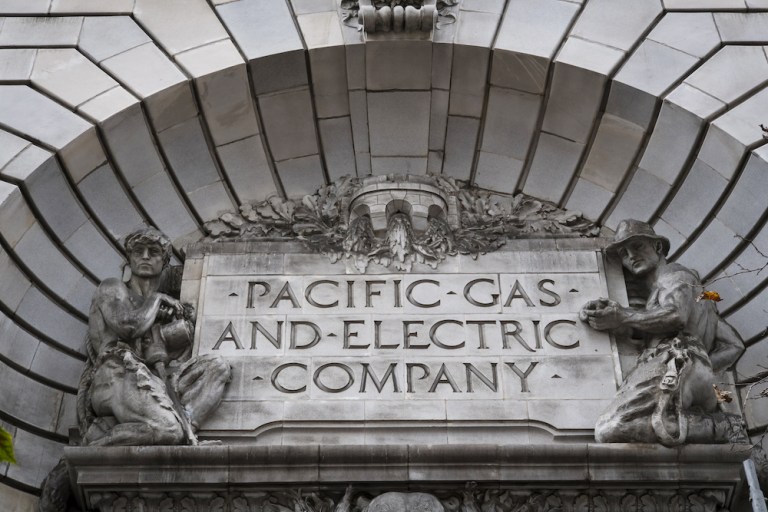 Signage is displayed on the exterior of Pacific Gas and Electric Corp. (PG&E) headquarters in San Francisco, California, U.S., on Monday, Jan. 14, 2019. PG&E Corp.Â said it will file for bankruptcy in California after the cost of wildfires left it with potential liabilities of $30 billion or more, gutting its share price and prompting the departure of its chief executive officer. 