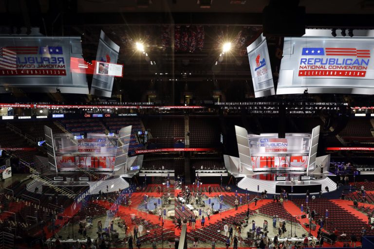 Monday night's speakers at the Republican National Convention include Scott Baio, Sen. Joni Ernst and Sheriff David Clarke. (AP Photo/John Locher)