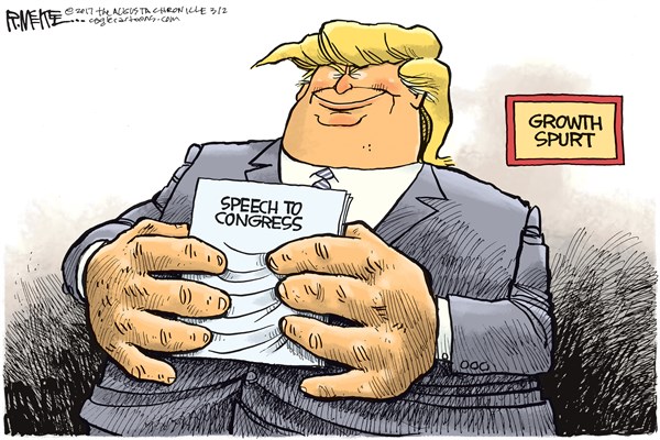 Editorial cartoon: Trump’s growth spurt