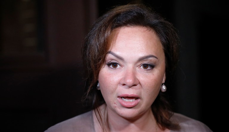 Russian lawyer Natalia Veselnitskaya said Wednesday her intention behind a June 2016 meeting with Donald Trump, Jr. was to create inroads to members of Congress who she wanted to meet about the Magnitsky Act, according to new emails released Wednesday. (AP Photo/Alexander Zemlianichenko)