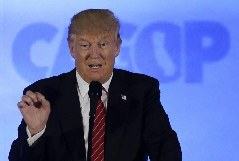 Republican presidential candidate Donald Trump is offering his support for Israel to continue new construction of settlements in the West Bank. (AP Photo)