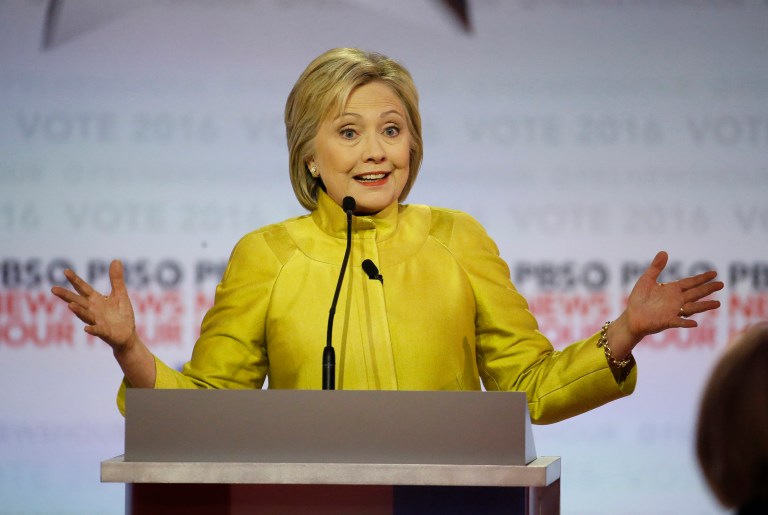 Hillary Clinton says she was not involved in scheduling two debates opposite football games. (AP Photo/Morry Gash)