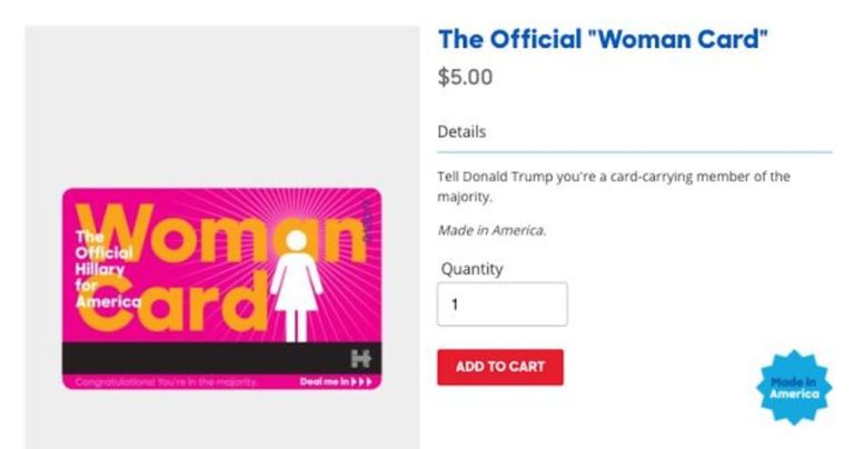 Woman Cards Now Half-Price at HillaryClinton.com