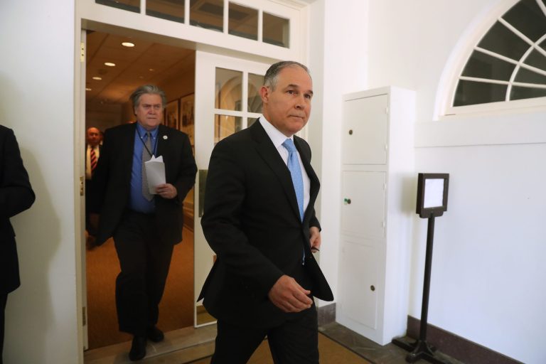 At a time when leaks have plagued the Trump administration, the New York Times reports that access to Scott Pruitt has been somewhat of a challenge as doors to the floor on which he works at the EPA headquarters in Washington, D.C. are frequently locked, and people need an escort to reach him. (AP Photo/Andrew Harnik)