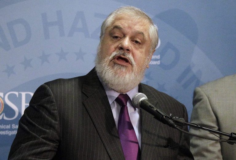 In this Jan. 5, 2012 file photo, U.S. Chemical Safety Board Chairman Rafael Moure-Eraso speaks in Nashville, Tenn. (AP Photo/Mark Humphrey)