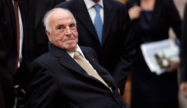 In addition to bringing East and West Germany back together after the fall of the Berlin Wall, the former chancellor also played a significant role in the introduction of the euro. (AP Photo/Michael Sohn)