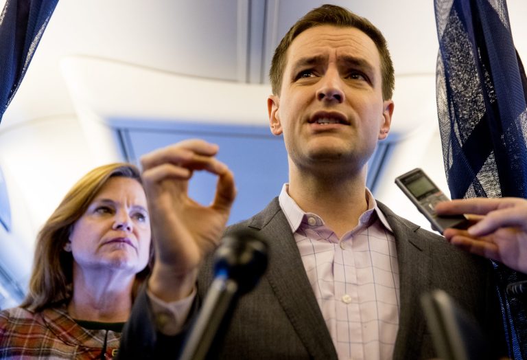 Campaign Manager Robby Mook told reporters Monday they're confident in the accuracy of two anonymously sourced reports alleging FBI Director James B. Comey opposed adding his name to a statement accusing Russia of interfering in the presidential election because it was too close to Nov. 8 (AP Photo/Andrew Harnik)
