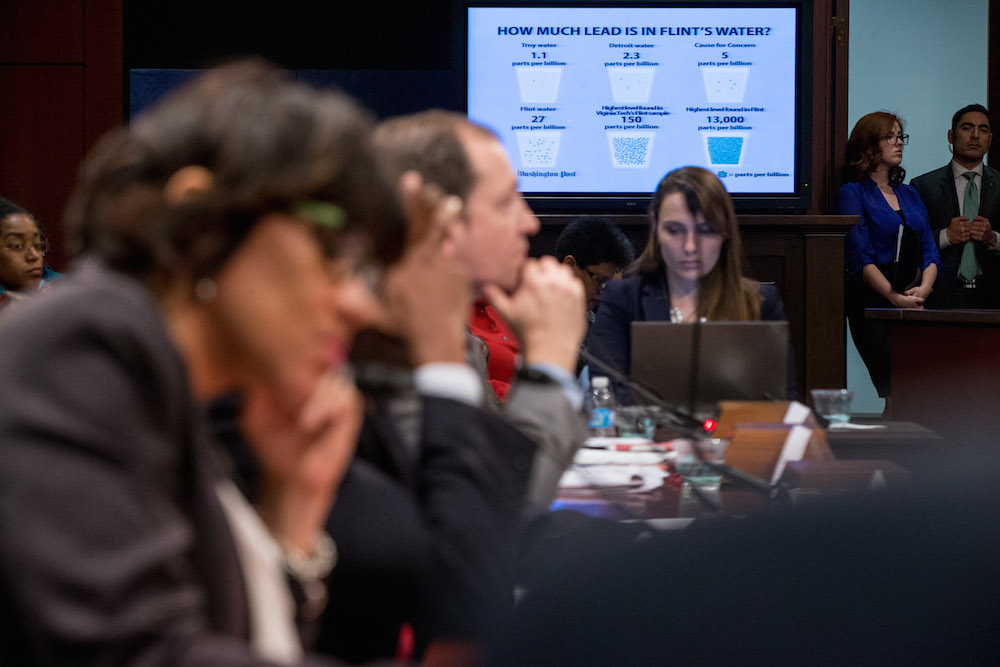 Dems come out in force at Flint hearing