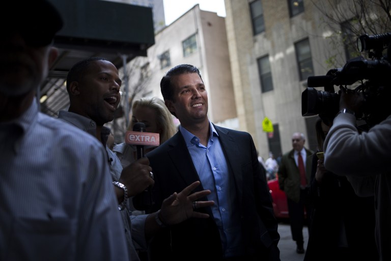 The tweet from Trump's eldest child goes outside the usual suspects. (John Taggart/Bloomberg)