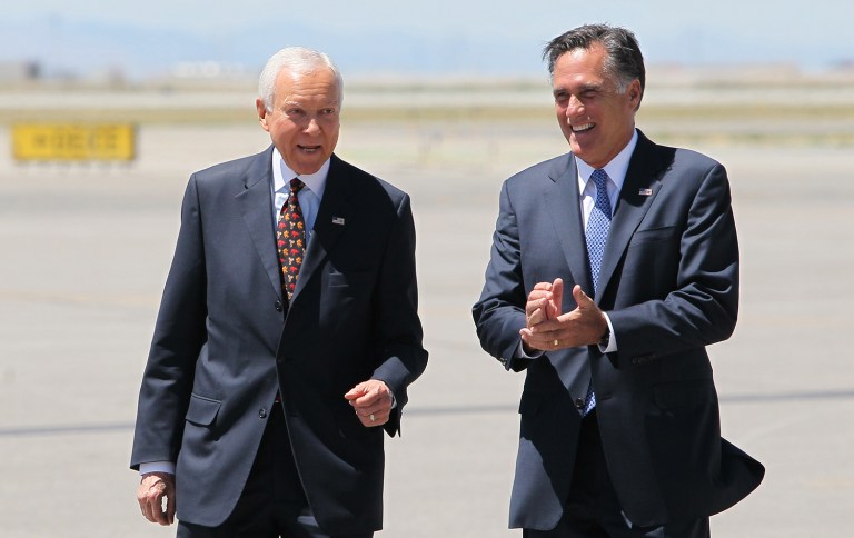 Sen. Orrin Hatch said he'd be happy to see former GOP presidential nominee Mitt Romney run for his seat if he decides to retire in 2018. (AP Photo/Colin E. Braley)
