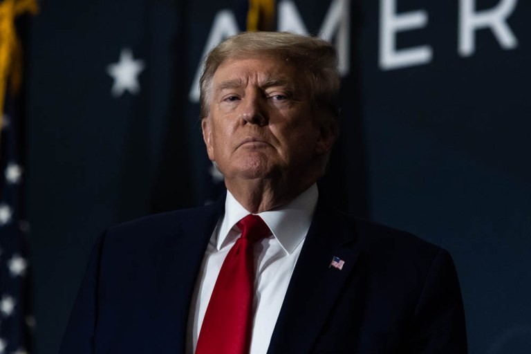 President Donald Trump speaks in Washington on Tuesday.