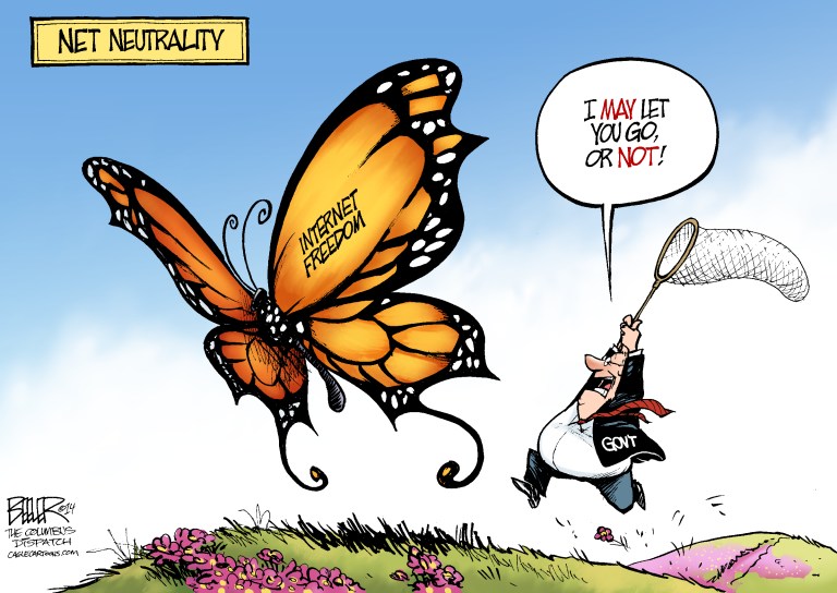 Editorial cartoon: Net neutrality