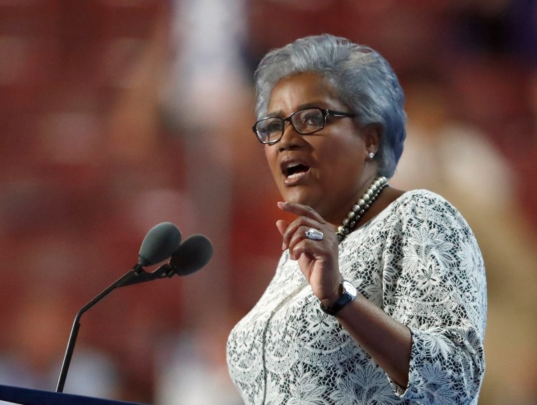 Democratic National Committee interim Chair Donna Brazile, who replaced Florida Rep. Debbie Wasserman Schultz after leaked emails showed collusion with Hillary Clinton against primary opponent Bernie Sanders, called on President-elect Trump and the Republican-led Congress to lead the charge against Russia. (AP Photo/Paul Sancya)