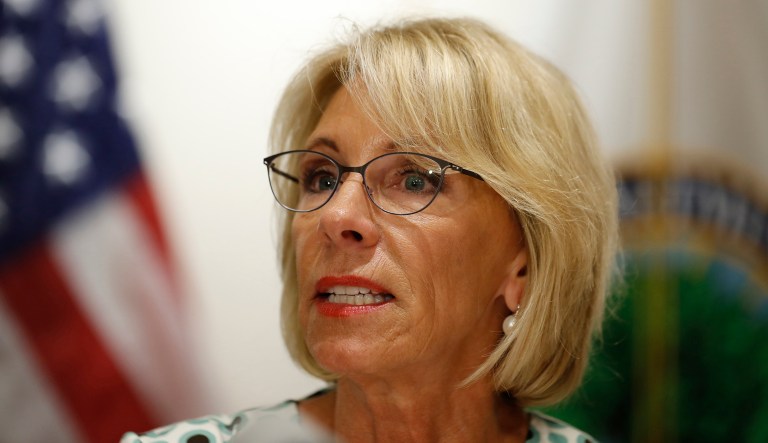 The education secretary was notably 