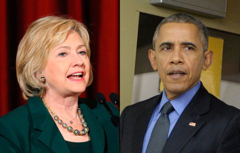 President Obama and Hillary Clinton are Americans' most admired man and woman in the world in 2015, according to a new poll. (AP Photos)