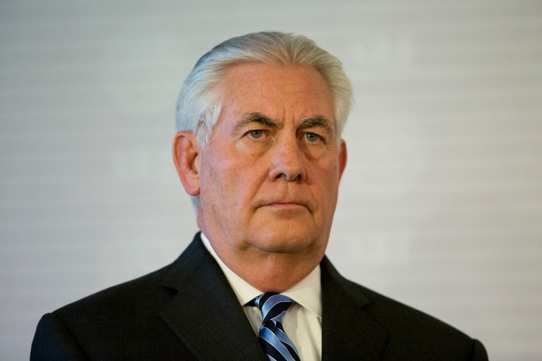 Tillerson was formerly CEO of oil giant Exxon Mobil, which has a stake in seeing the oil pipeline approved. (AP Photo/Rebecca Blackwell)