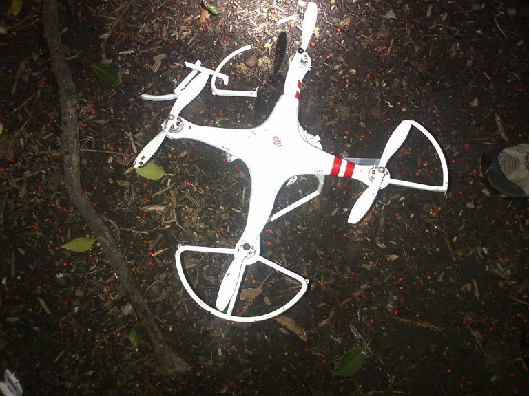 The drone that crashed onto the White House grounds in Washington, Monday, Jan. 26, 2015. (AP Photo/US Secret Service)