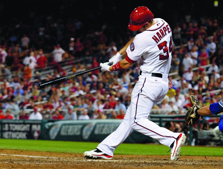 Alex Brandon/AP
Washington Nationals outfielder Bryce Harper is hitting .275 with eight homers and 26 RBIs in 68 games.