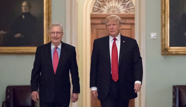 President Trump said his lunch with Senate Republicans 