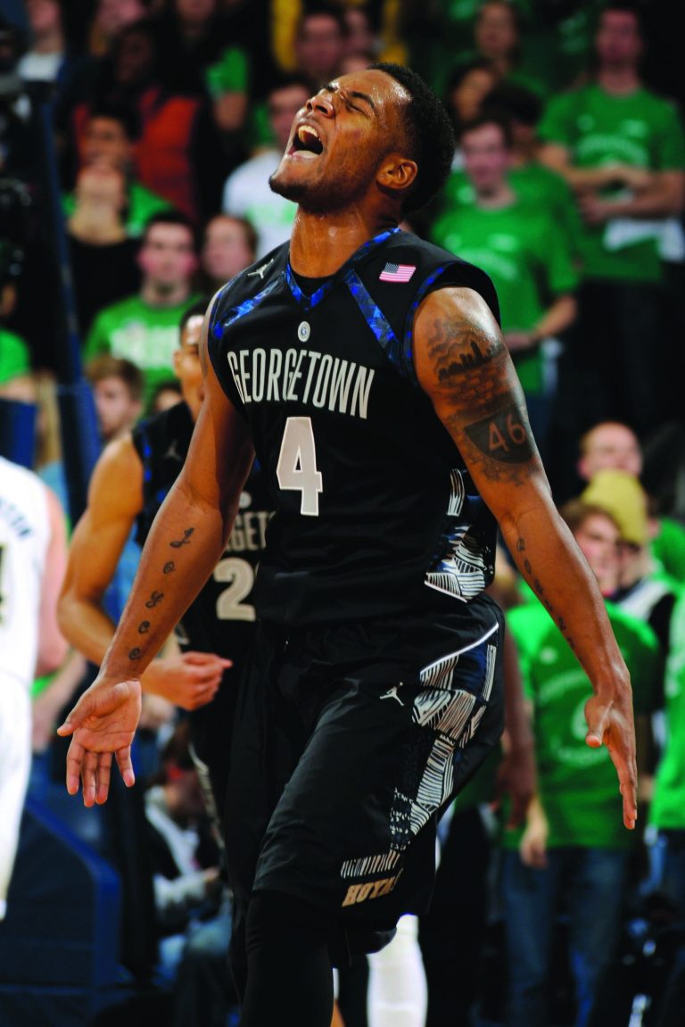 Joe Raymond/AP
D'Vauntes Smith-Rivera finished with 14 points in 29 minutes off the bench in Georgetown's victory over Notre Dame.