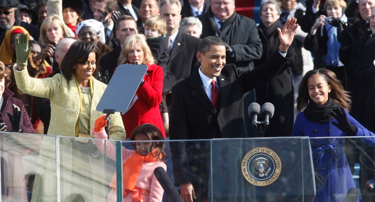 President Obama took the oath of office eight years ago. (AP Photo/Ron Edmonds)
