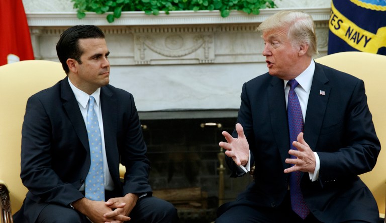 Trump reportedly agreed to the plan with Puerto Rico Gov. Ricardo Rossello. (AP Photo/Evan Vucci)