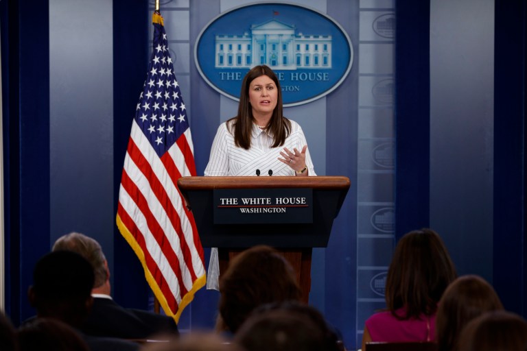 He accused Sanders at the briefing of 