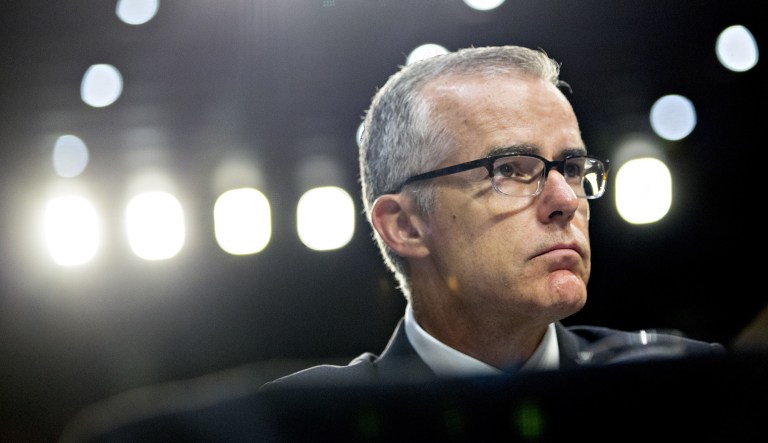 Andrew McCabe, deputy director of the FBI, will be testifying behind closed doors on Capitol Hill Thursday, but the Justice Department has said the ongoing probe into Russian meddling in the 2016 election will be off limits. (Andrew Harrer/Bloomberg)