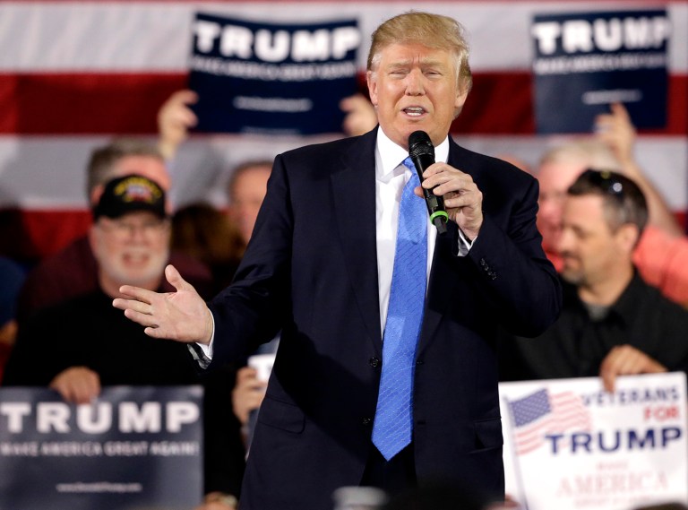 Trump is the only candidate who's been getting attacked by major super PACs in recent days. (AP Photo/Nam Y. Huh)