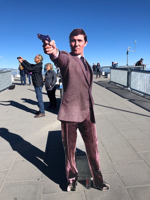 A cutout of George Lazenby as Bond at the museum