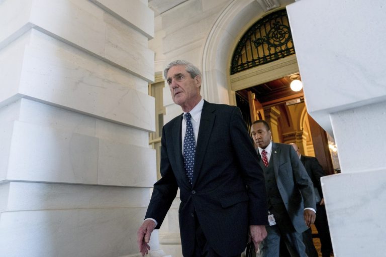Former FBI Director Robert Mueller, the special counsel probing Russian interference in the 2016 election, departs Capitol Hill following a closed door meeting, Wednesday, June 21, 2017, in Washington. A top FEC Democrat wants the agency to join the probe. (AP Photo/Andrew Harnik)
