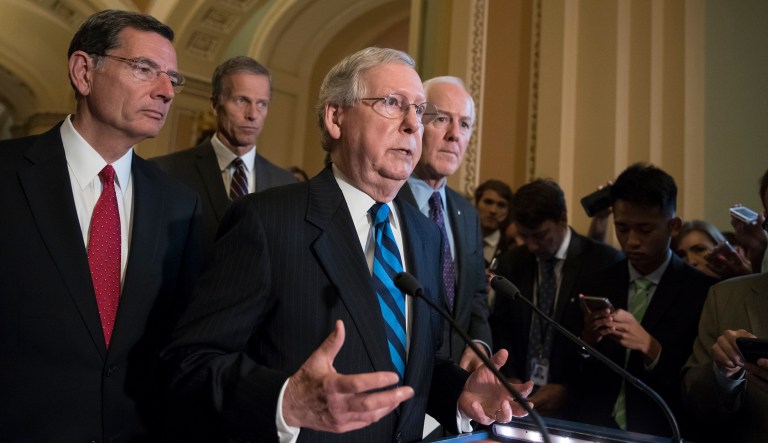 Senate Majority Leader Mitch McConnell late Monday announced he was abandoning efforts to pass a bill to 