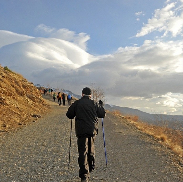 FILE - This Dec. 6, 2013 file image posted on his official Instagram account shows Iranian President Hassan Rouhani hiking in the Tochal mountain area north of Tehran, Iran. A court in Iran has ordered that the photo-sharing app Instagram be blocked in the Islamic Republic over privacy concerns, the semiofficial Mehr news agency reported Friday, May 22, 2014. (AP Photo/Office of Hassan Rouhani via Instagram, File)