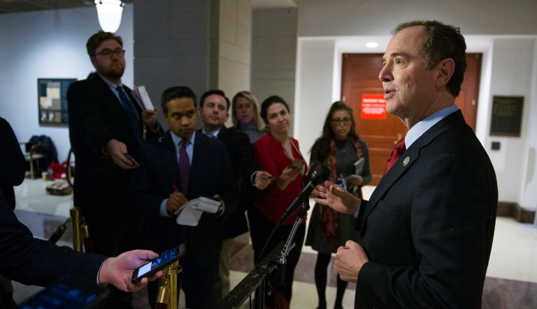 Rep. Adam Schiff, D-Calif., (pictured right) said former Trump campaign manager Corey Lewandowski was unable to answer the questions because he was not adequately prepared. (AP Photo/Cliff Owen)