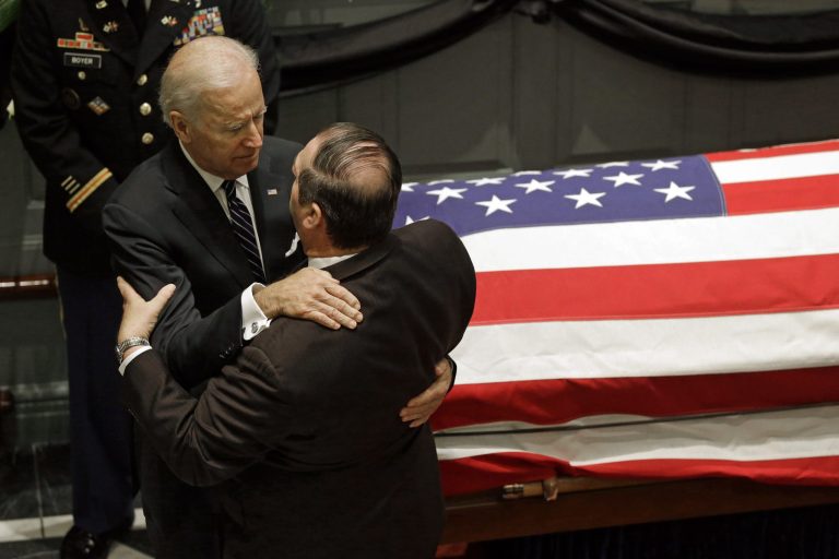 Delaware Gov. Jack Markell posthumously presented Beau Biden with the Delaware Conspicuous Service Cross. (AP Photo)