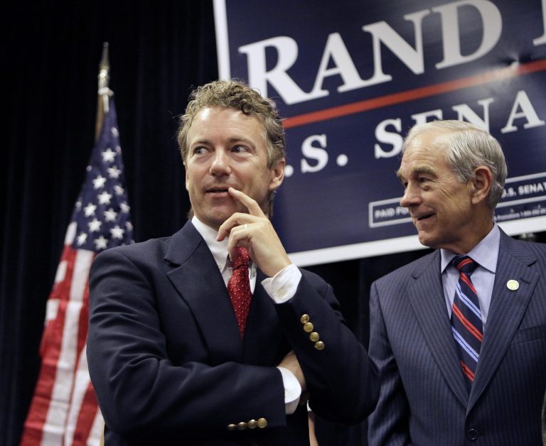 Rand Paul is the only major GOP presidential candidate for whom there is political downside to opposing the Iran nuclear deal. Now Ron Paul is increasingly outspoken in his support for the pact. (AP Photo)