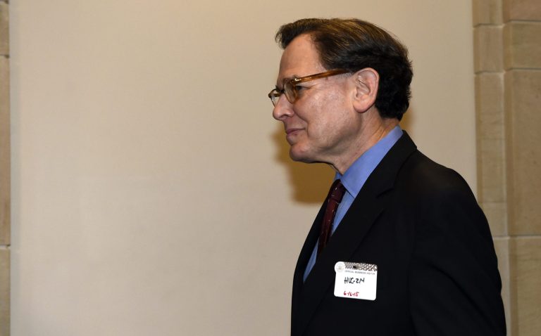 Sidney Blumenthal, a confidant to Democratic presidential candidate Hillary Clinton, arrives on Capitol Hill in Washington, Tuesday, June 16, 2015, to face questions from the Republican-led House panel investigating the deadly 2012 attacks in Benghazi, Libya. (AP Photo/Susan Walsh)