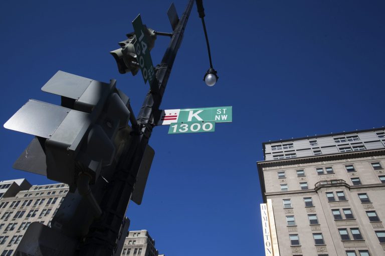 K Street in Washington. (Graeme Jennings/Examiner)
