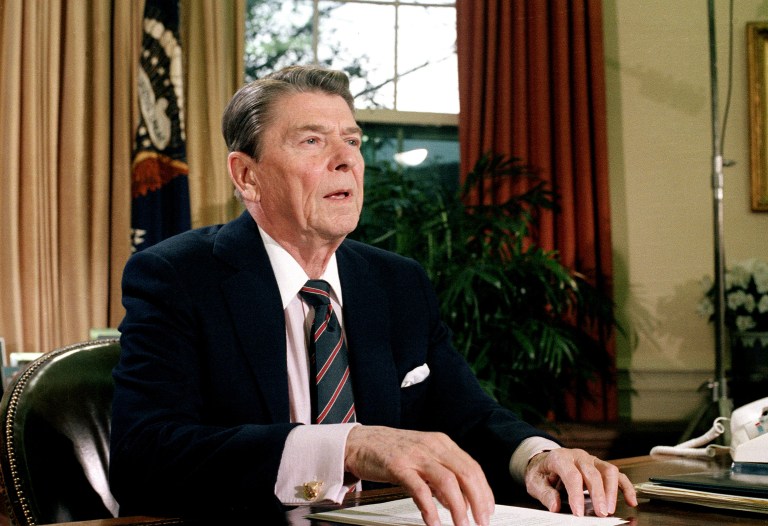 Ronald Reagan oversaw an economic recovery and contributed to ending the Cold War. (AP Photo/Dennis Cook)