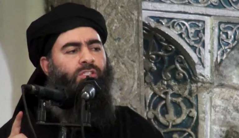 The Pentagon has said Islamic State leader Abu Bakr al-Baghdadi, who last appeared publicly in 2014 in Mosul, does not appear to be involved in command-and-control operations over Islamic State forces fighting in Iraq and Syria. (AP Photo/Militant video, File)