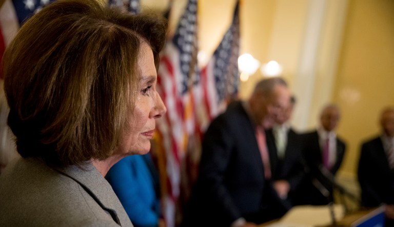 House Minority Leader Nancy Pelosi of California told lawmakers at a Democratic leadership meeting that she thinks calls to impeach President Trump go nowhere. Pelosi is eager to show her party can govern. That means no drama. (AP Photo/Andrew Harnik)