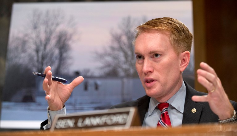 Sen. James Lankford on Thursday asked former FBI Director James Comey to take back the notes he handed to a friend of his to be leaked to the New York Times, so they can be given to Congress. (AP Photo/Manuel Balce Ceneta)