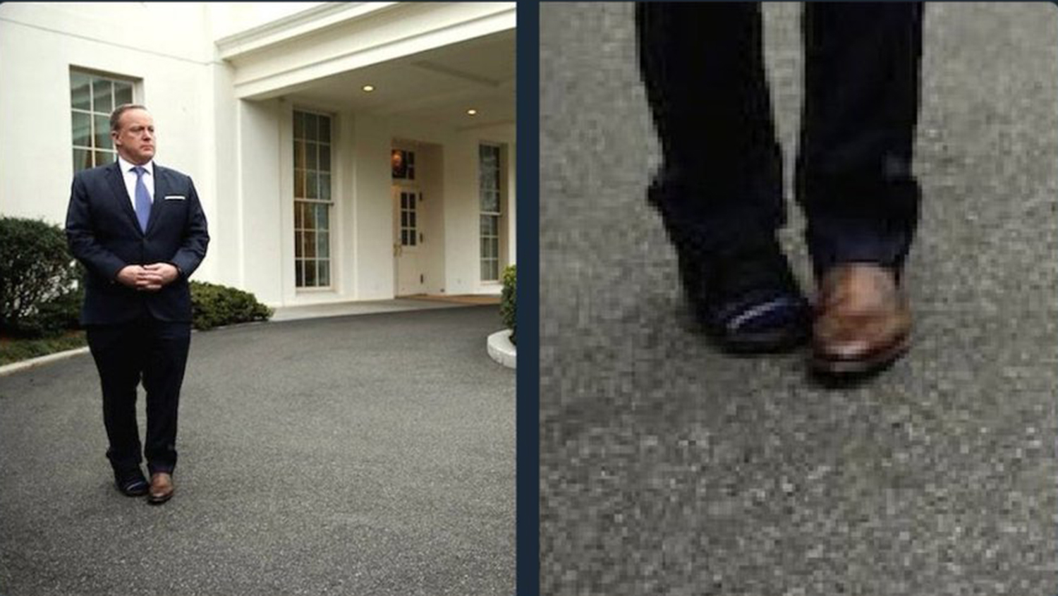 That stupid tweet about Sean Spicer’s mismatched shoes you’re sharing is wrong and stupid