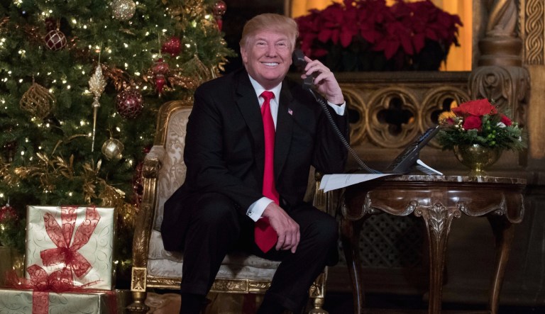 President Trump is spending Christmas with his family at his Mar-a-Lago estate in Palm Beach, Fla. (AP Photo/Carolyn Kaster)