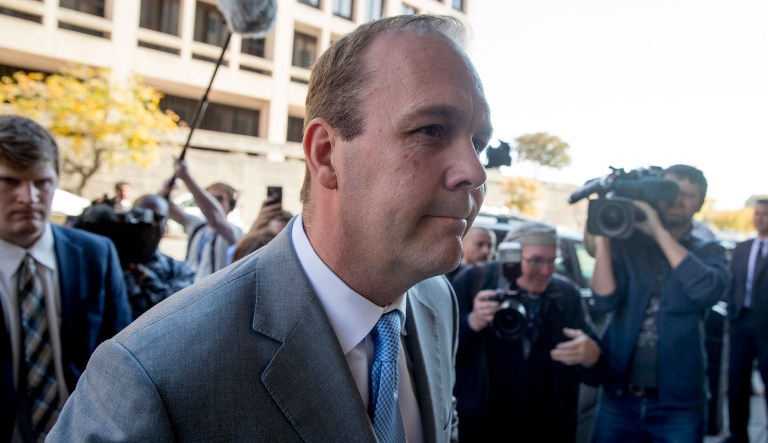 Gates was indicted last month by special counsel Robert Mueller and is currently on house arrest. (AP Photo/Andrew Harnik)