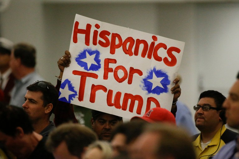 LAT/USC is showing Hispanics voting 47 percent for Clinton and 44 percent for Trump. (AP Photo/Jae C. Hong)