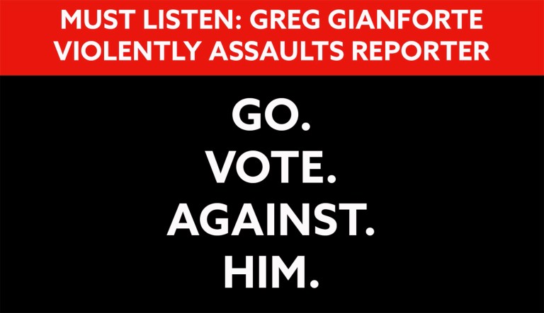 The Democratic Congressional Campaign Committee launched new ads Thursday highlighting Republican candidate Greg Gianforte assault of a reporter just before voters go to the polls. (Screenshot)